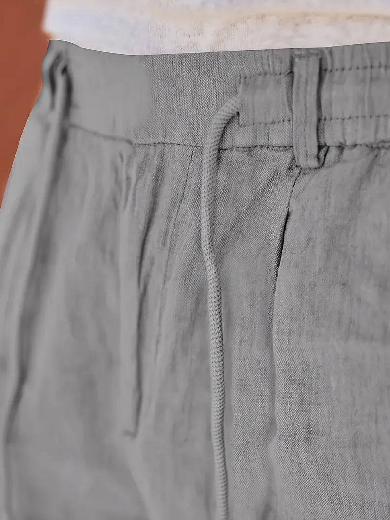 NICHOLS | WIDE LINEN PANTS WITH CORD
