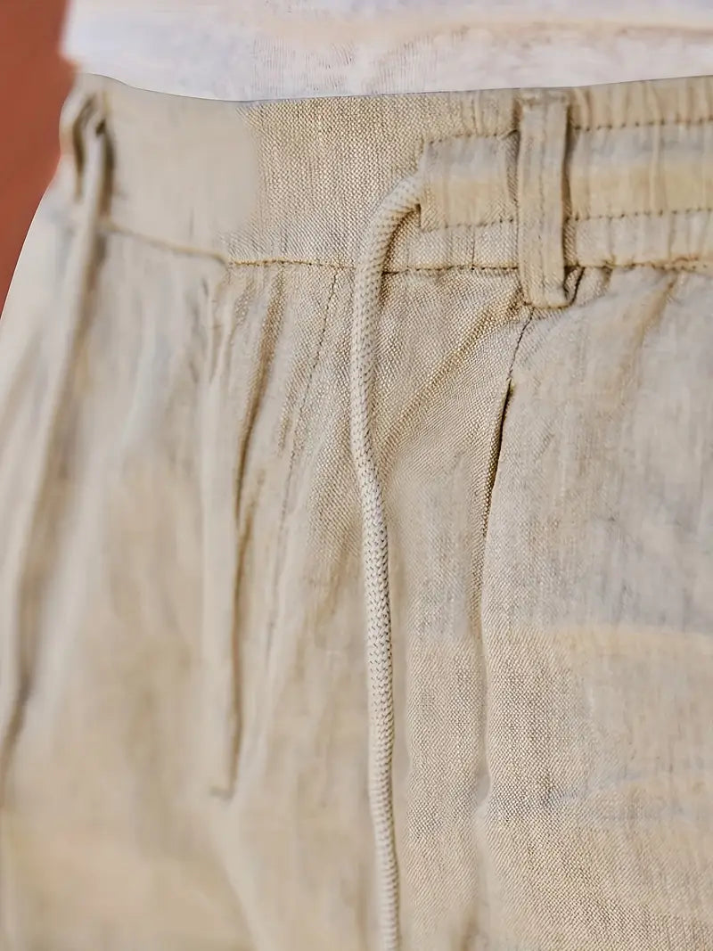 NICHOLS | WIDE LINEN PANTS WITH CORD