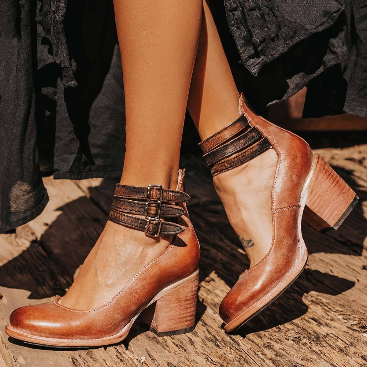 Roberta | Buckle Strap Block Heel