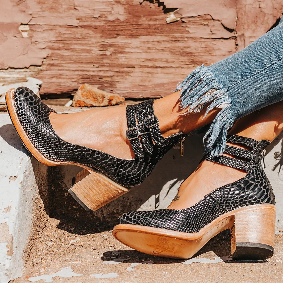 Roberta | Buckle Strap Block Heel