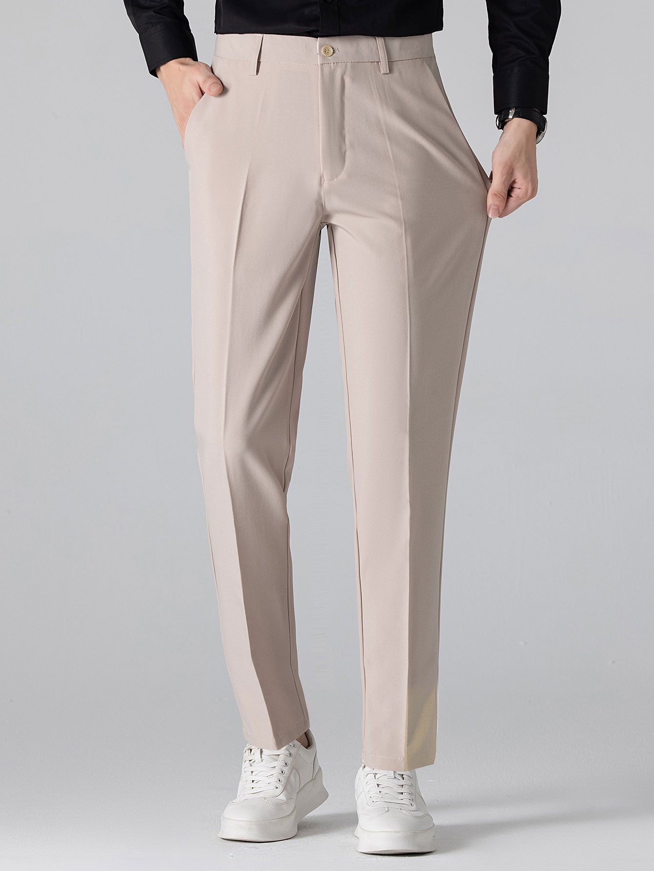 Contrast Zipper Polo & Slim Fit Tapered Trousers