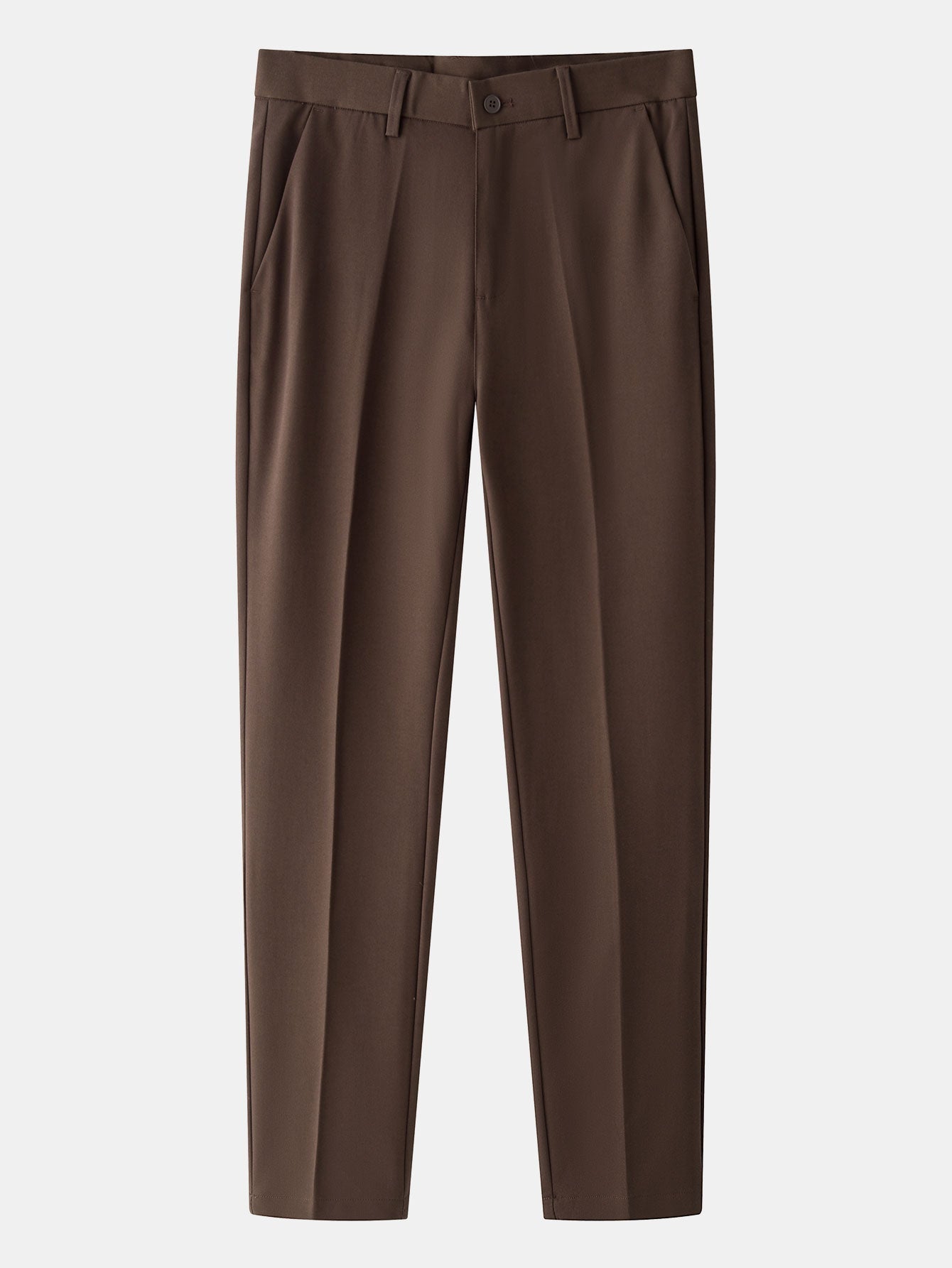 Contrast Waffle Zipper Knit Polo & Slim Fit Tapered Trousers