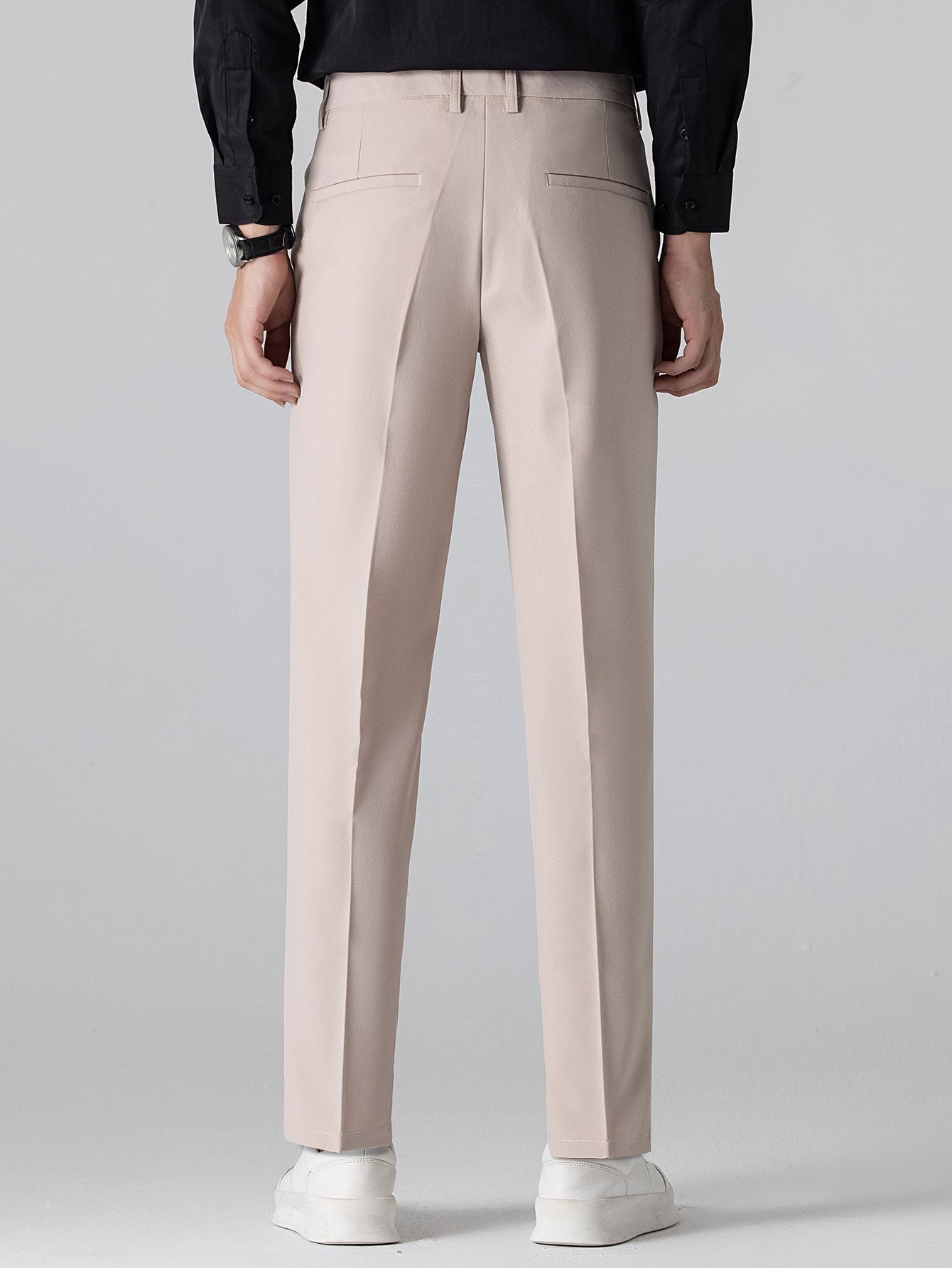 Contrast Trim Stripe Johnny Collar Polo & Slim Fit Tapered Trousers