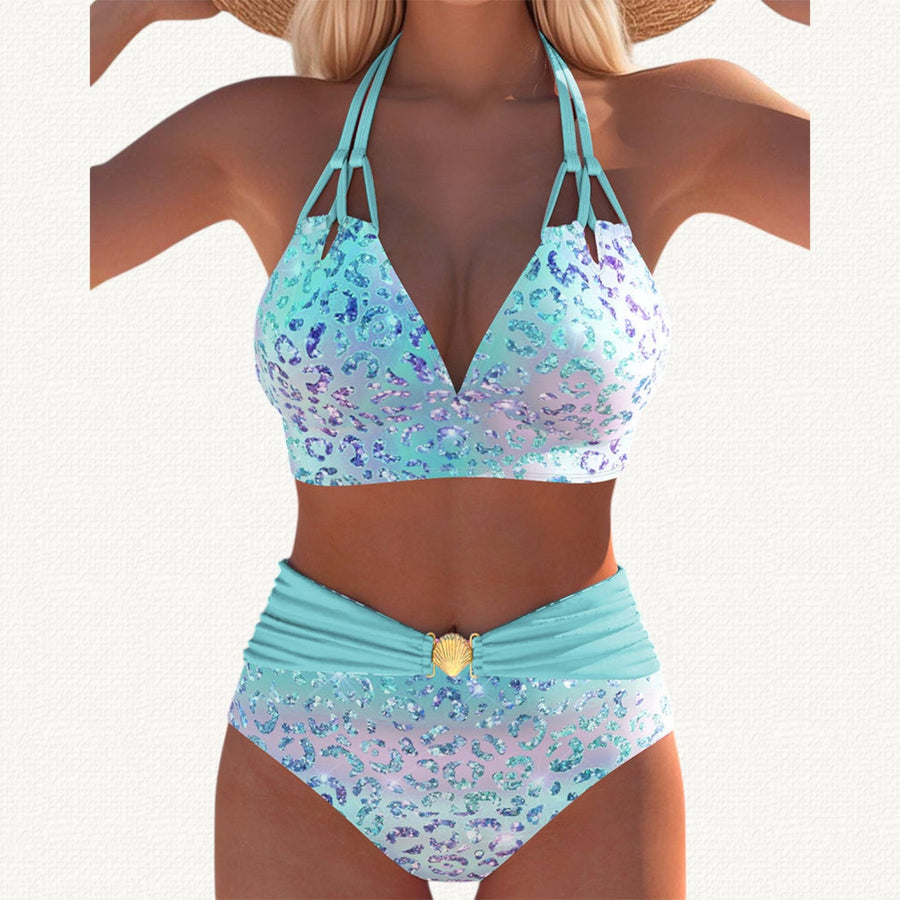 Sirena | Halter Bikini with Ombré Leopard Print