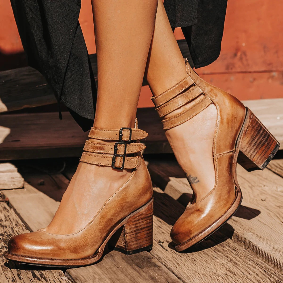 Roberta | Buckle Strap Block Heel