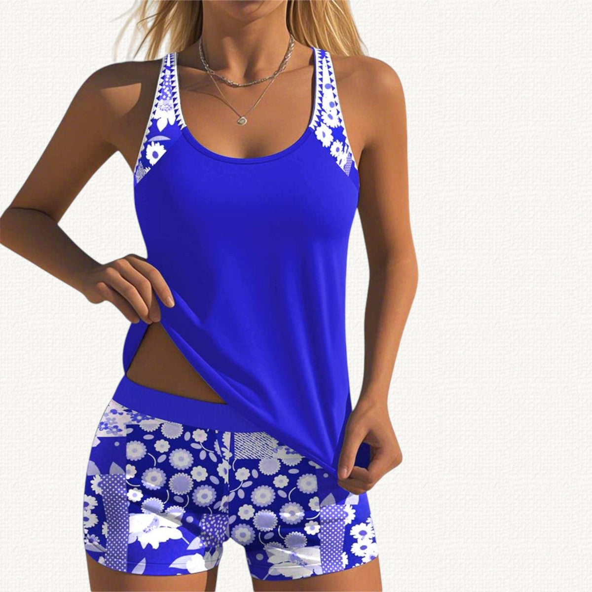 Vera | Relaxed-Fit Tankini with Floral Shorts
