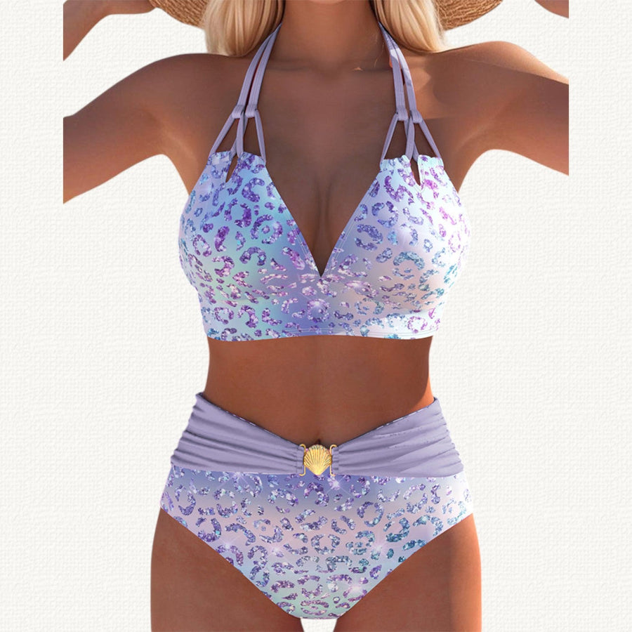 Sirena | Halter Bikini with Ombré Leopard Print