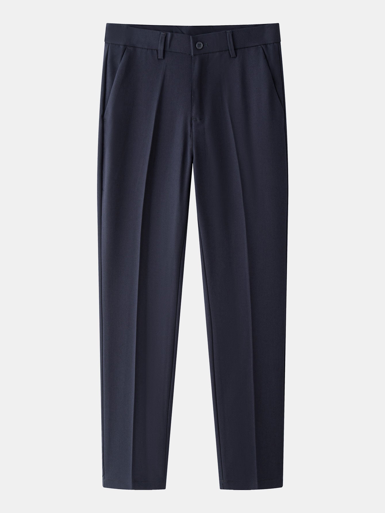 Contrast Trim Waffle Zipper Knit Polo & Slim Fit Tapered Trousers