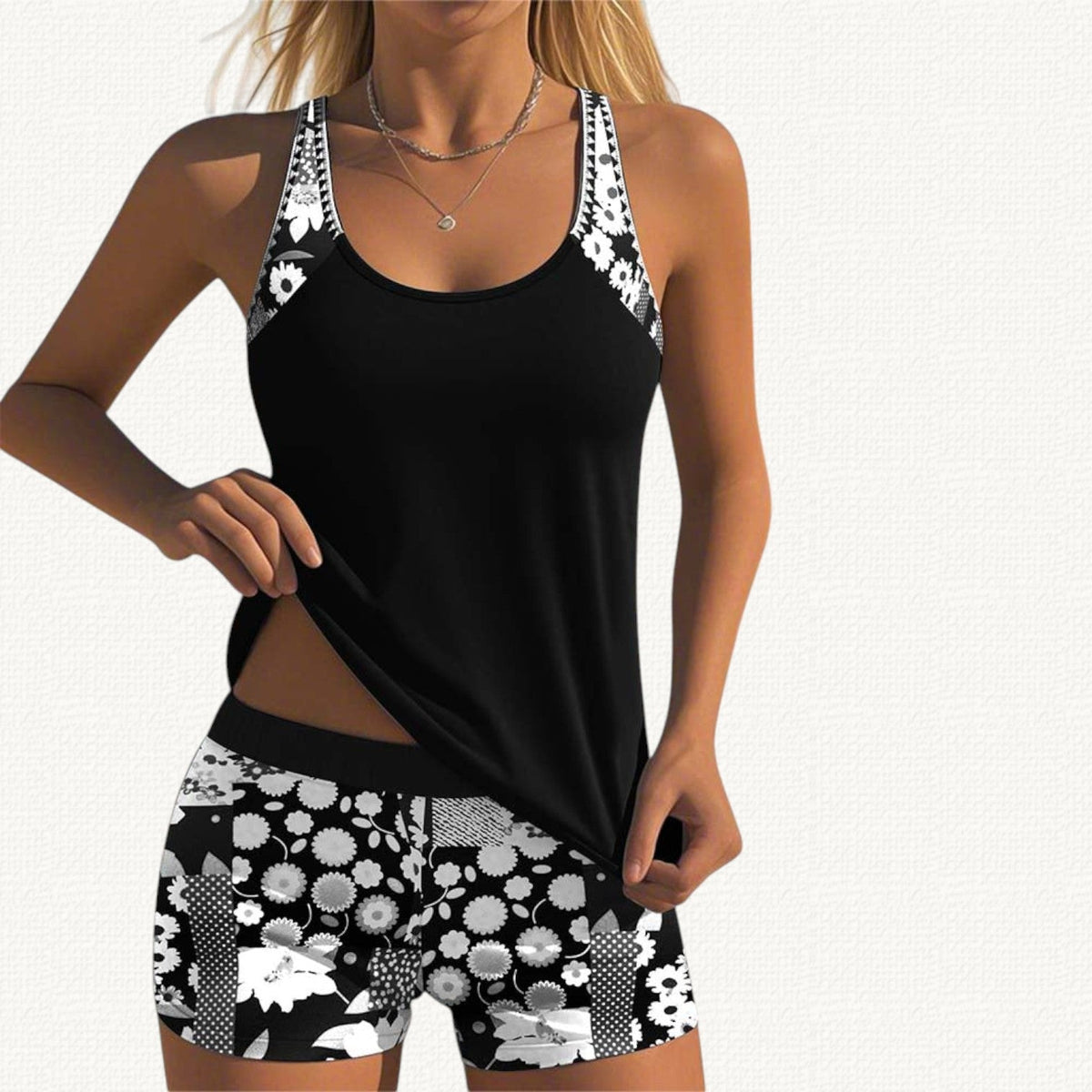 Vera | Relaxed-Fit Tankini with Floral Shorts