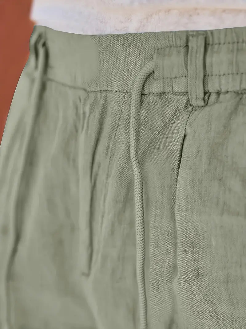 NICHOLS | WIDE LINEN PANTS WITH CORD