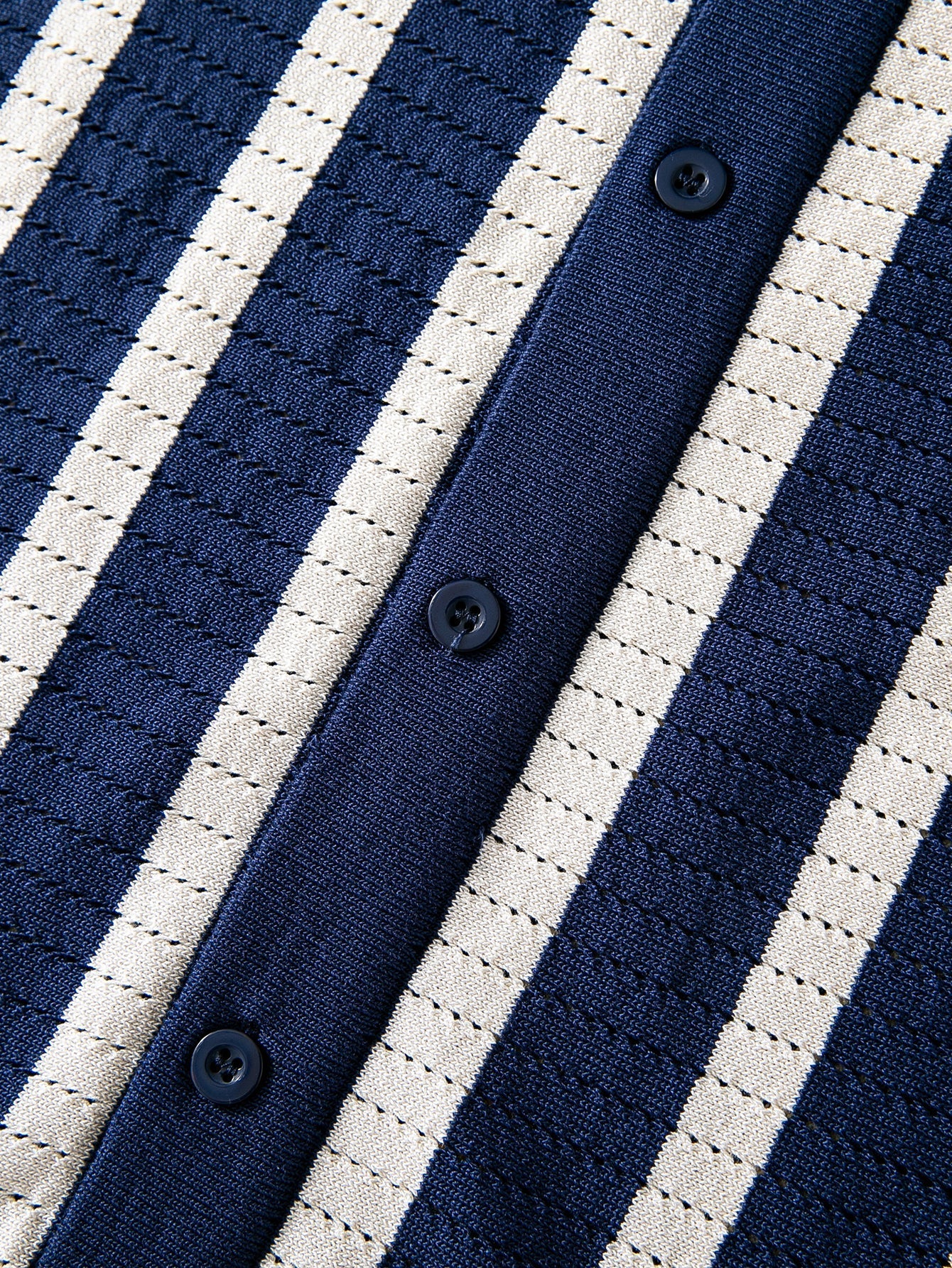 Stripe Button Up Knit Shirt & Straight Leg Linen Pants