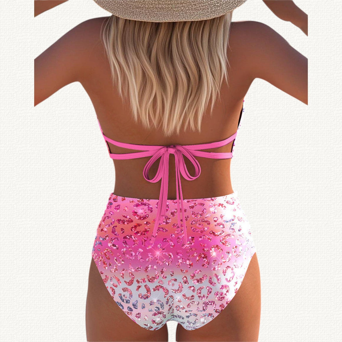 Sirena | Halter Bikini with Ombré Leopard Print