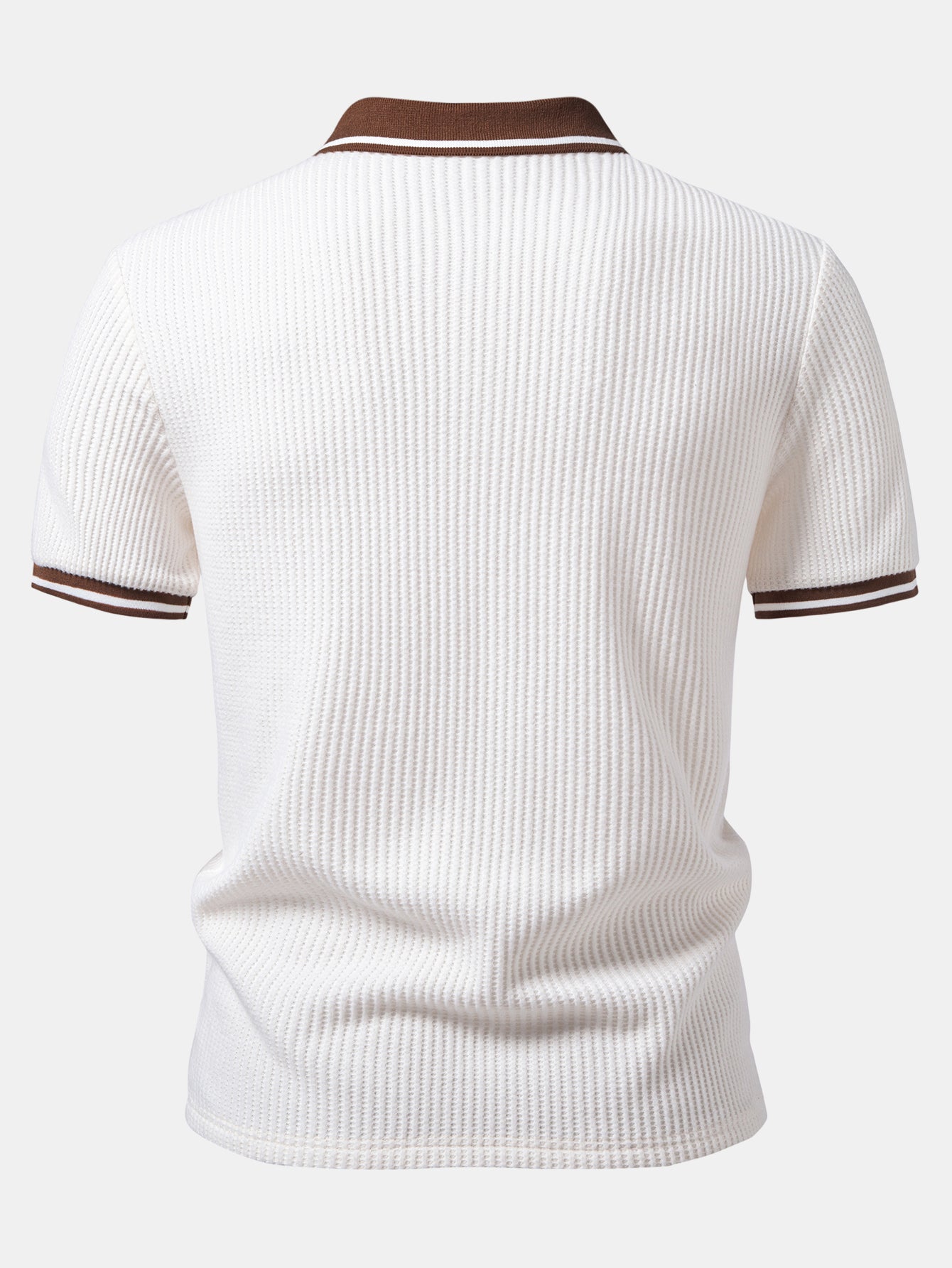 Contrast Stripe Trim Waffle Polo & Slim Fit Tapered Trousers