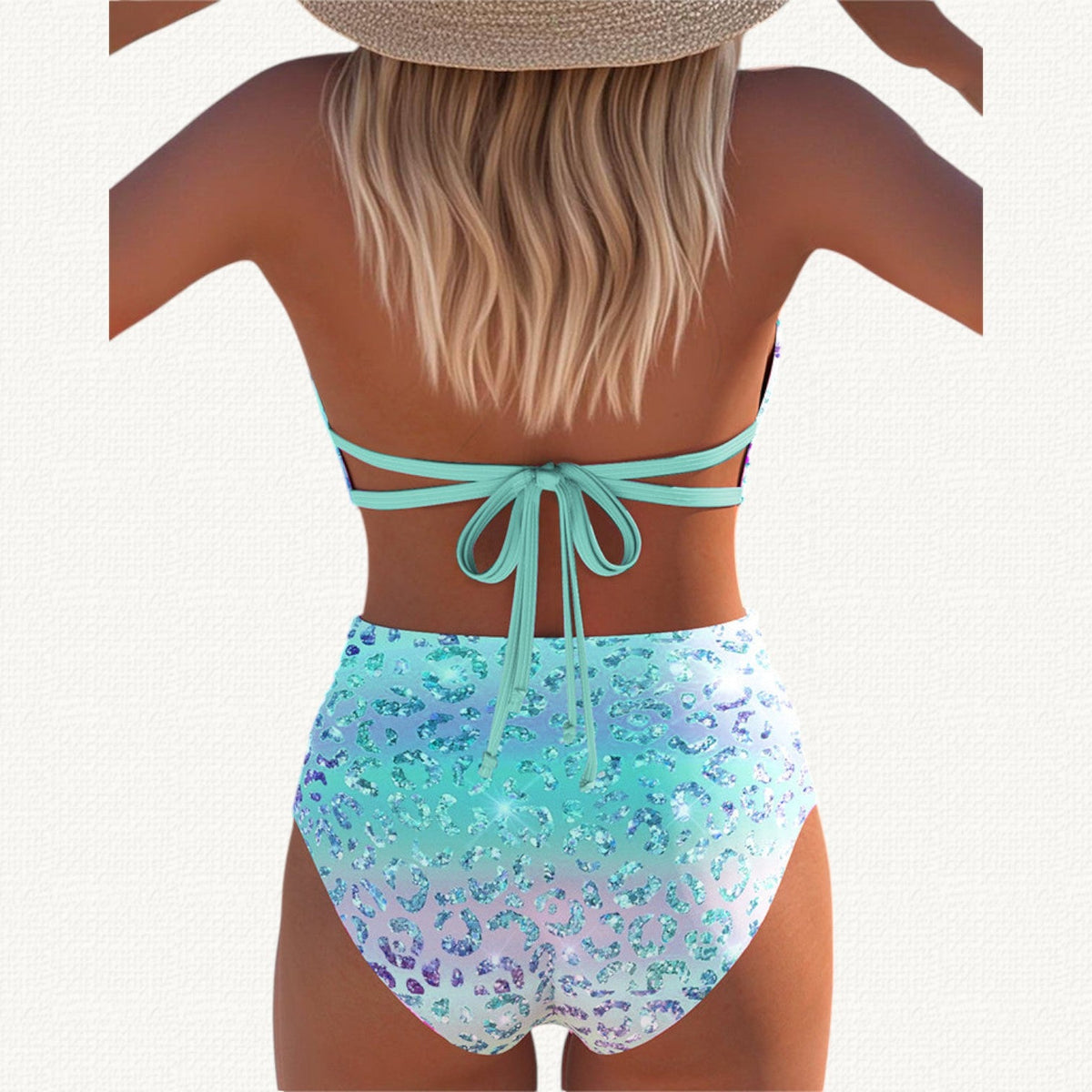 Sirena | Halter Bikini with Ombré Leopard Print