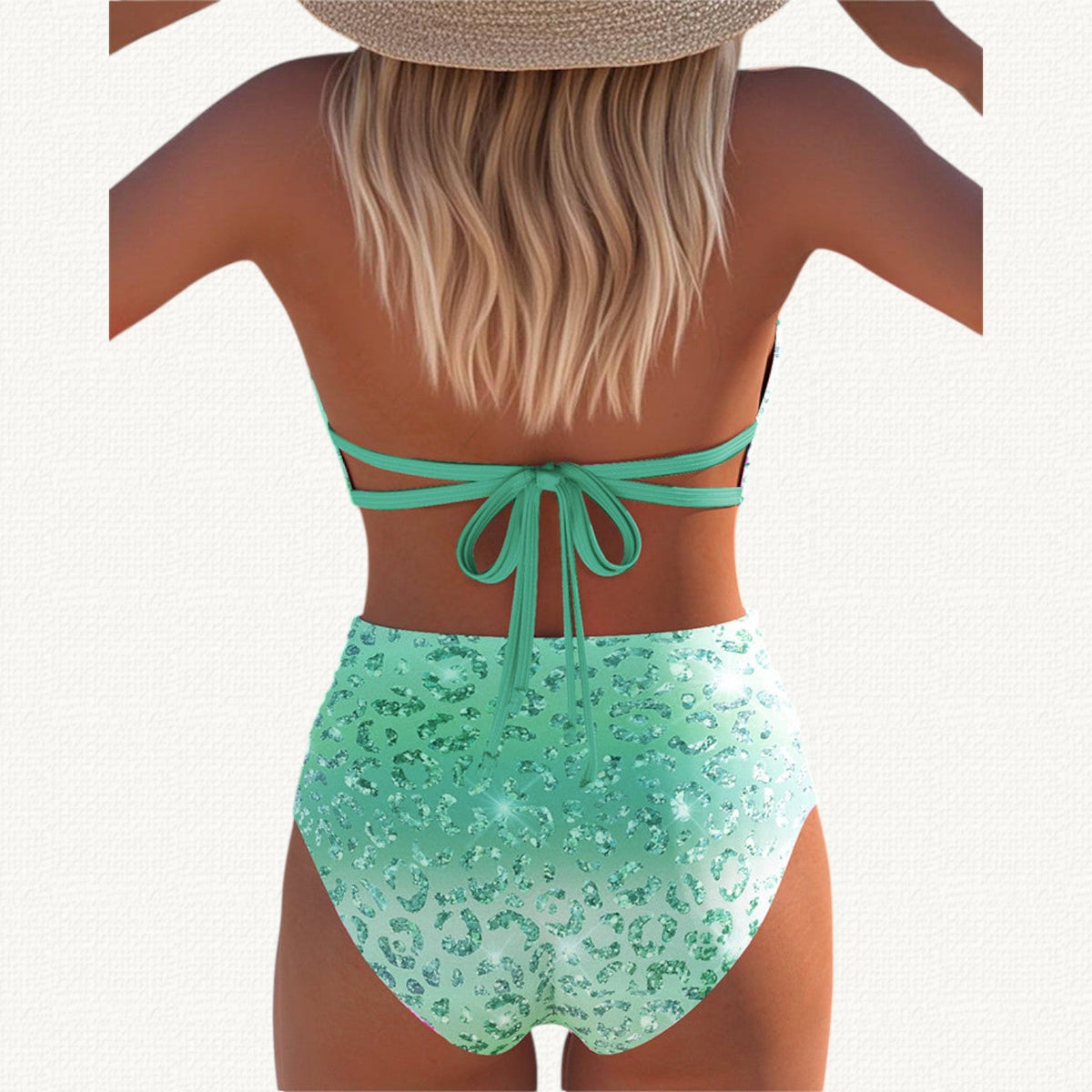 Sirena | Halter Bikini with Ombré Leopard Print