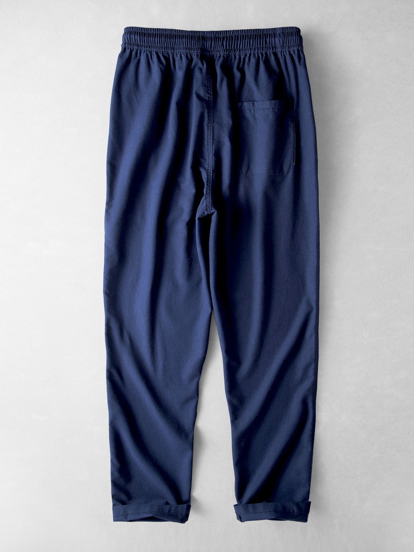 Short Sleeve Linen Look Stand Collar Shirt & Straight Leg Linen Pants