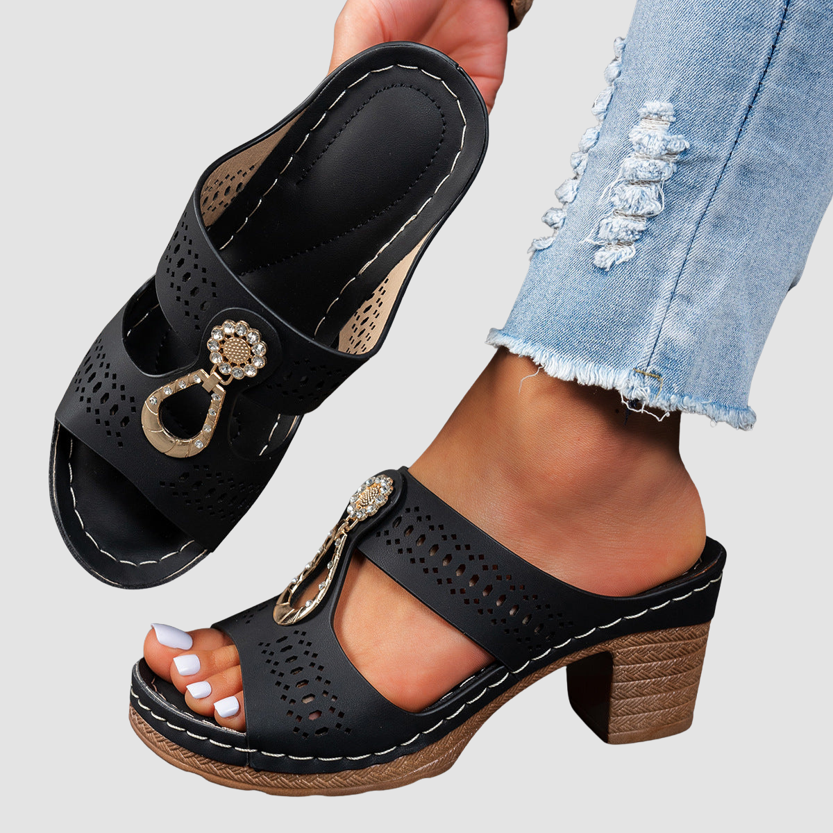 Lidia | Low Heel Comfort Sandal
