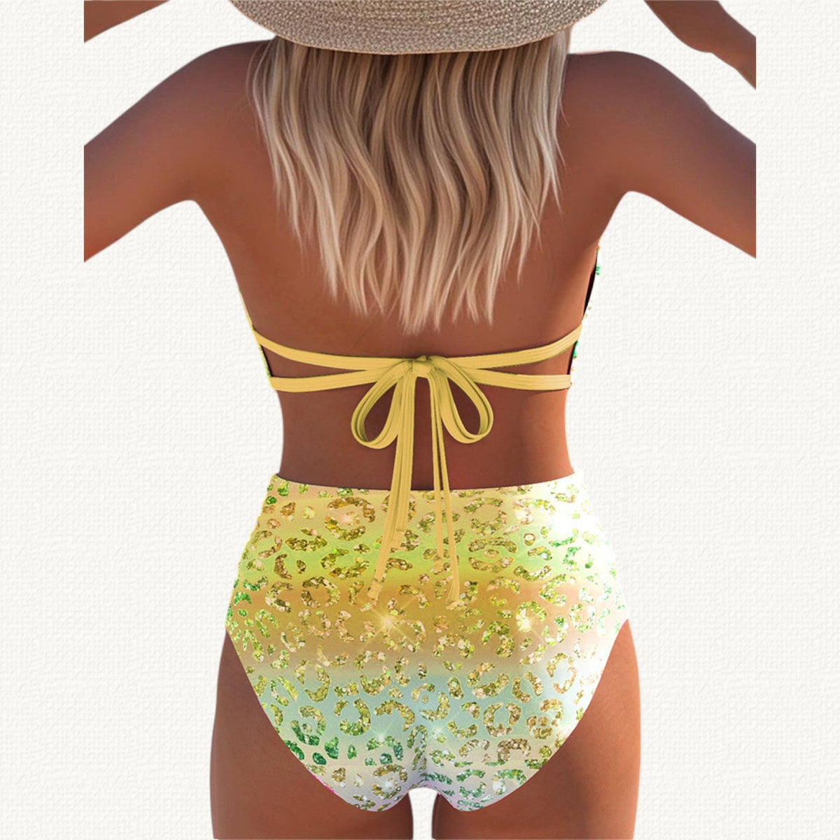 Sirena | Halter Bikini with Ombré Leopard Print