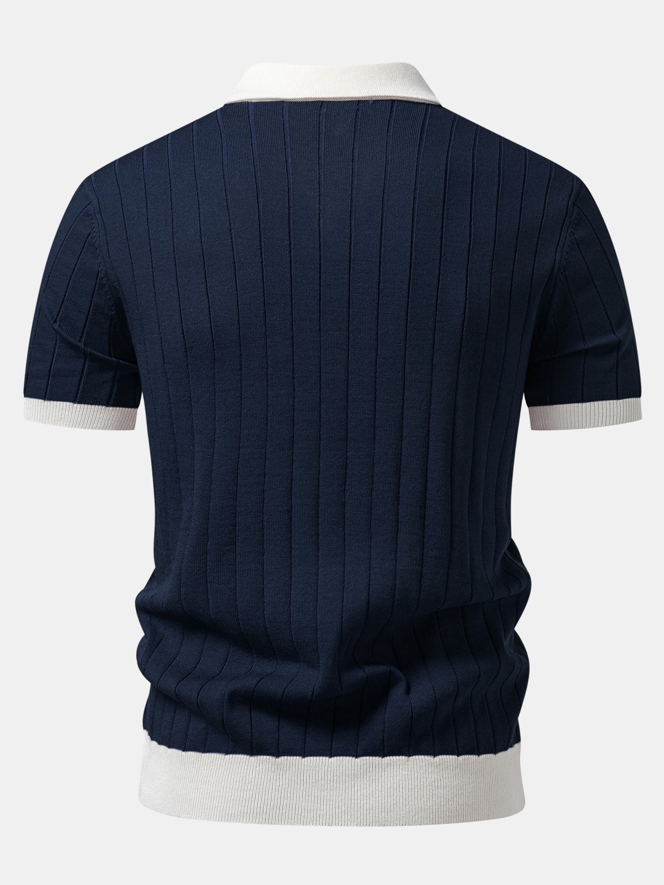 Contrast Trim Stripe Johnny Collar Polo & Slim Fit Tapered Trousers