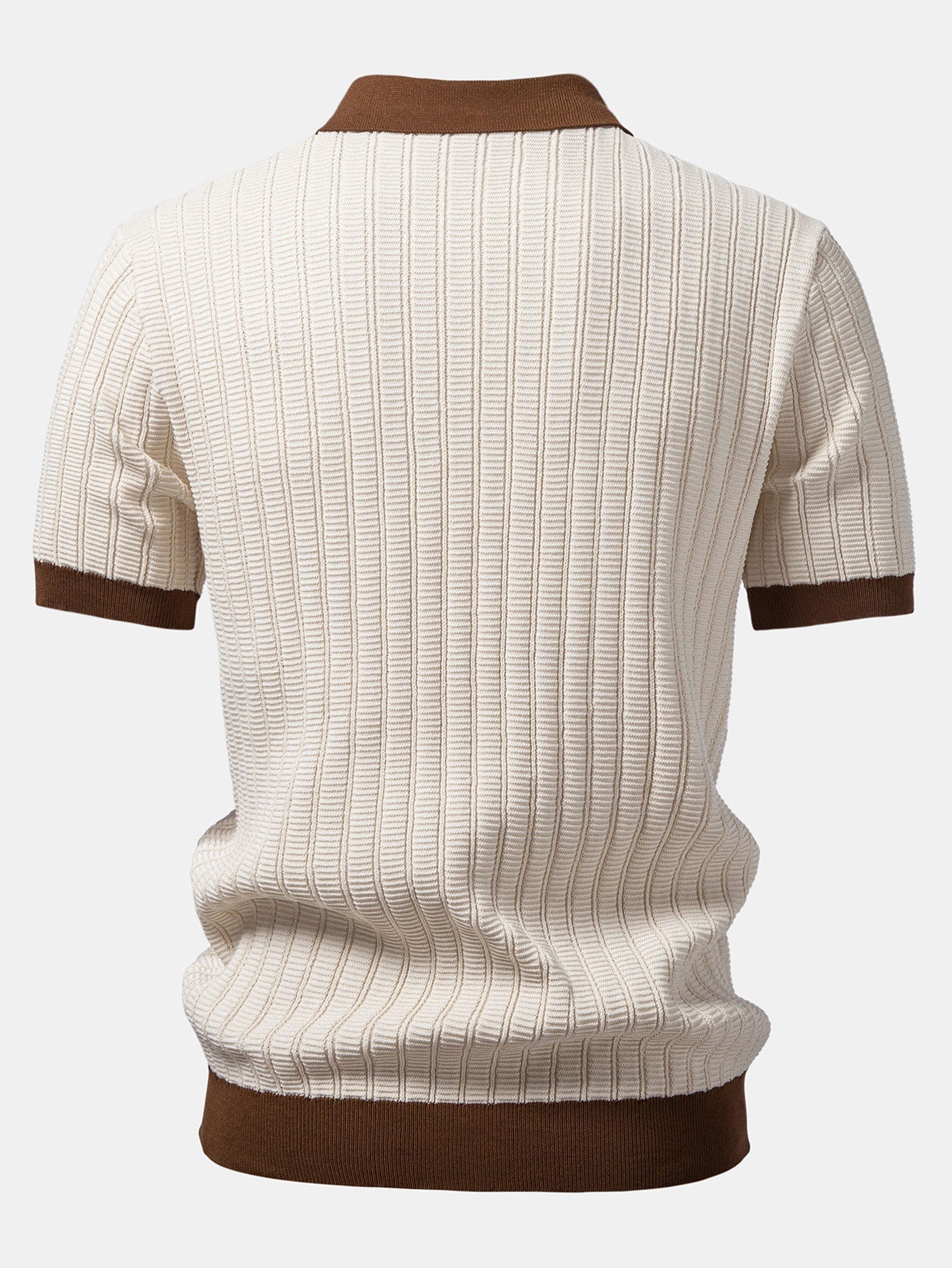 Contrast Textured Johnny Collar Polo & Slim Fit Tapered Trousers