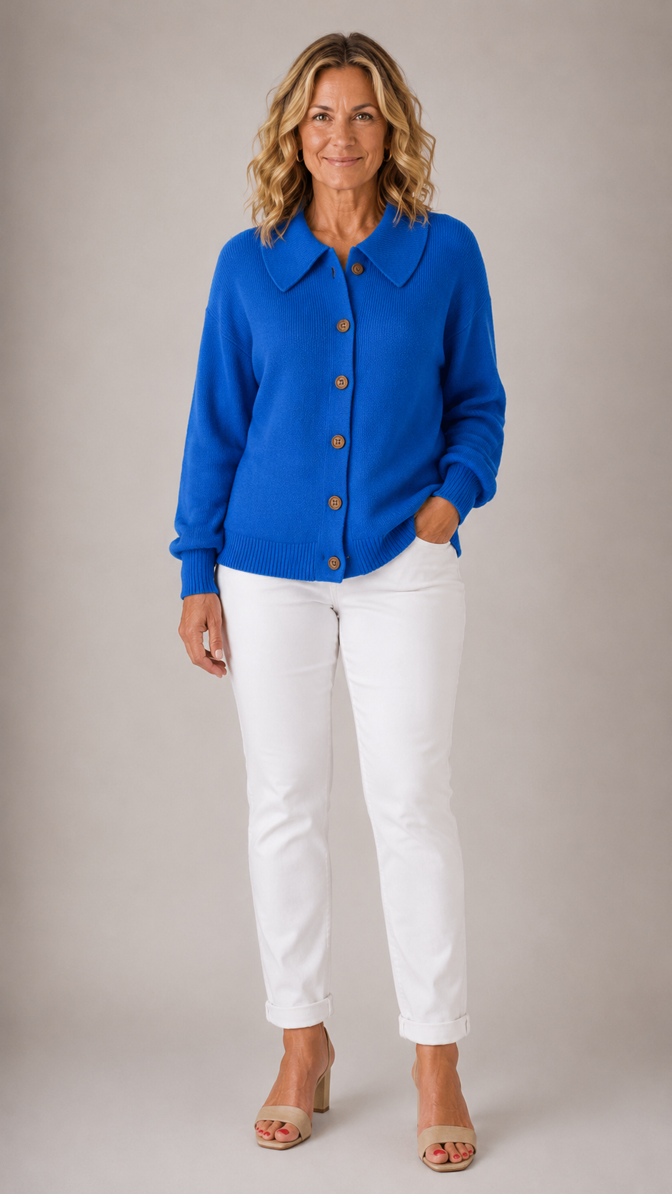 Amara Classic Collared Knit Cardigan