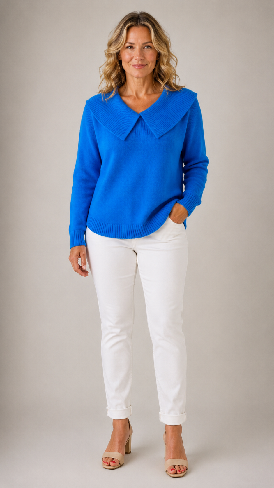 Yareli Elegant Collar Knit Jumper