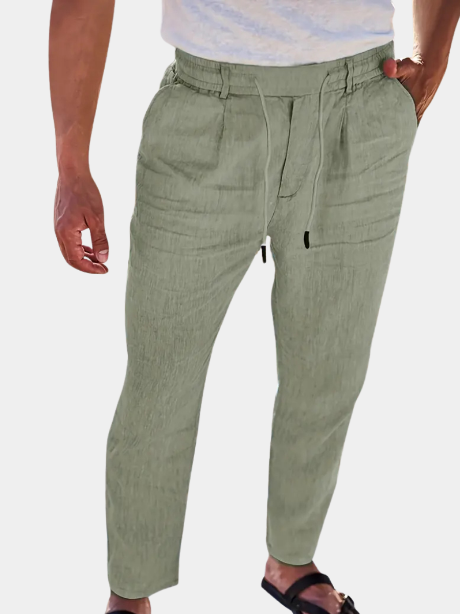NICHOLS | WIDE LINEN PANTS WITH CORD