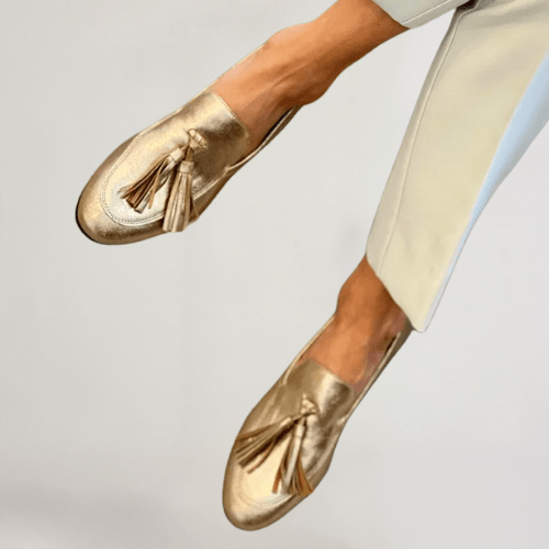 Isabella™ | Gold Statement Loafers