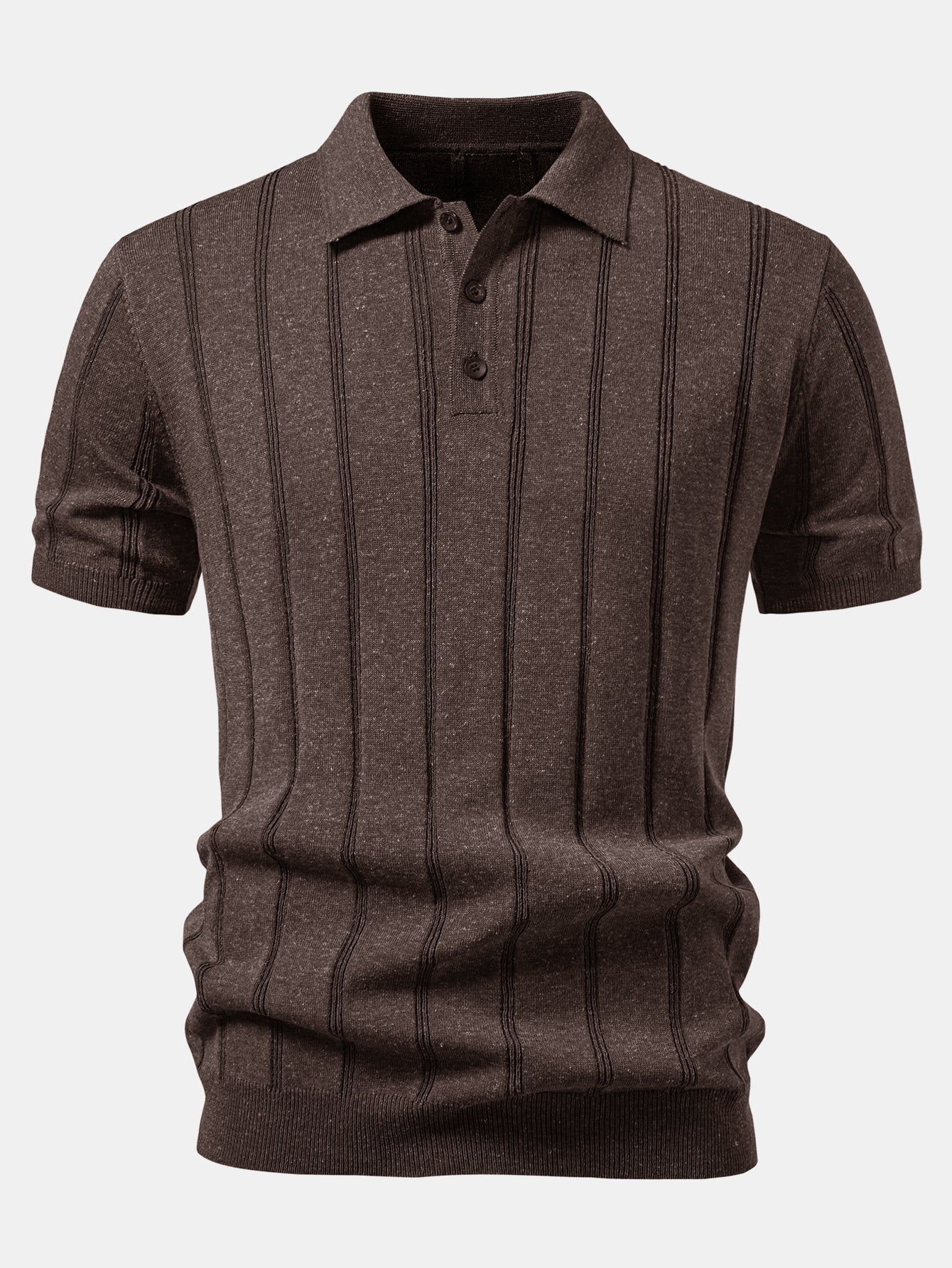 Linen Ribbed Knit Polo & Slim Fit Tapered Trousers
