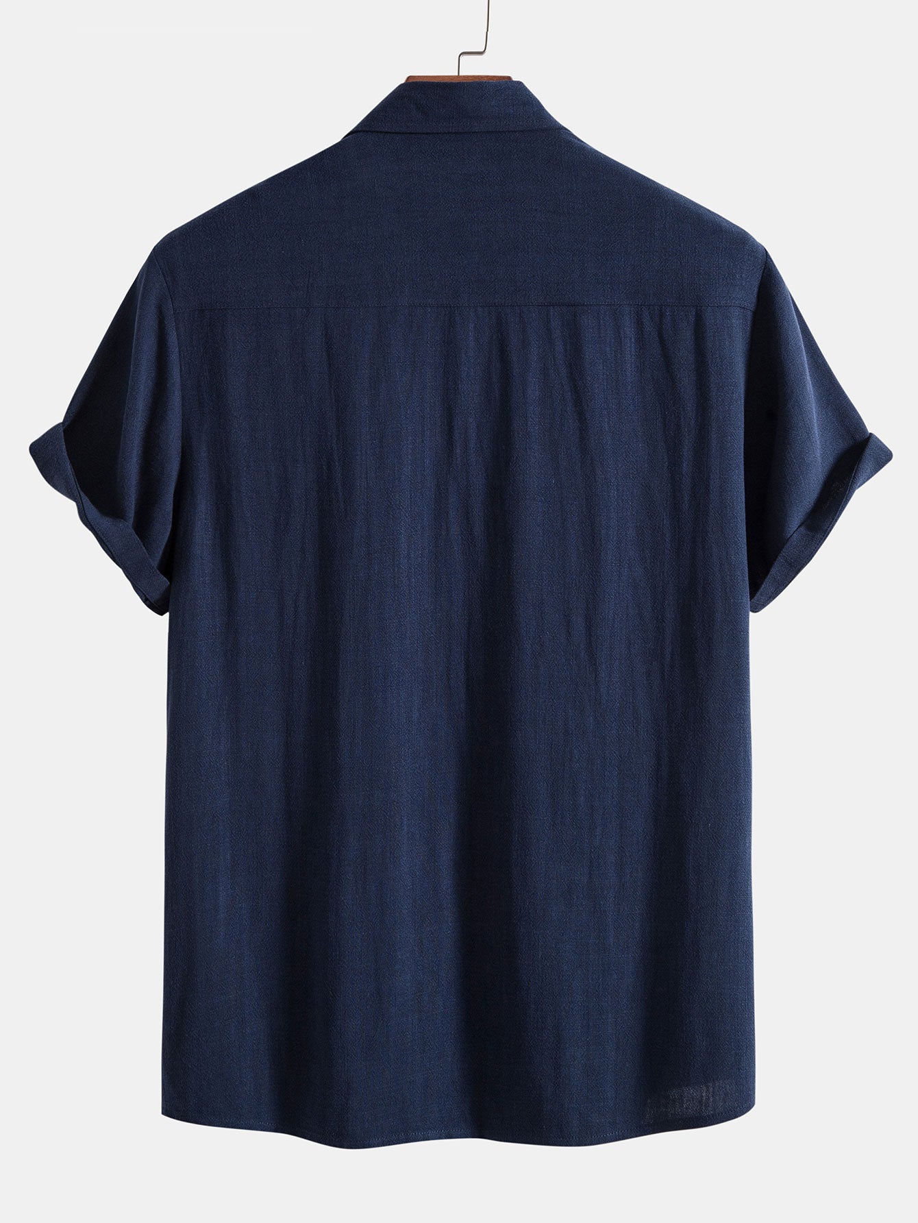 Linnen Rayon Mix Knopen Shirt & Rechte Pijpen Linnen Broek