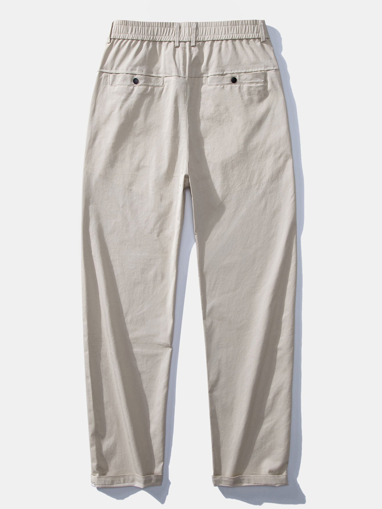 Contrast Trim Textured Zipper Knit Polo & Elastic Waist Straight Leg Trousers