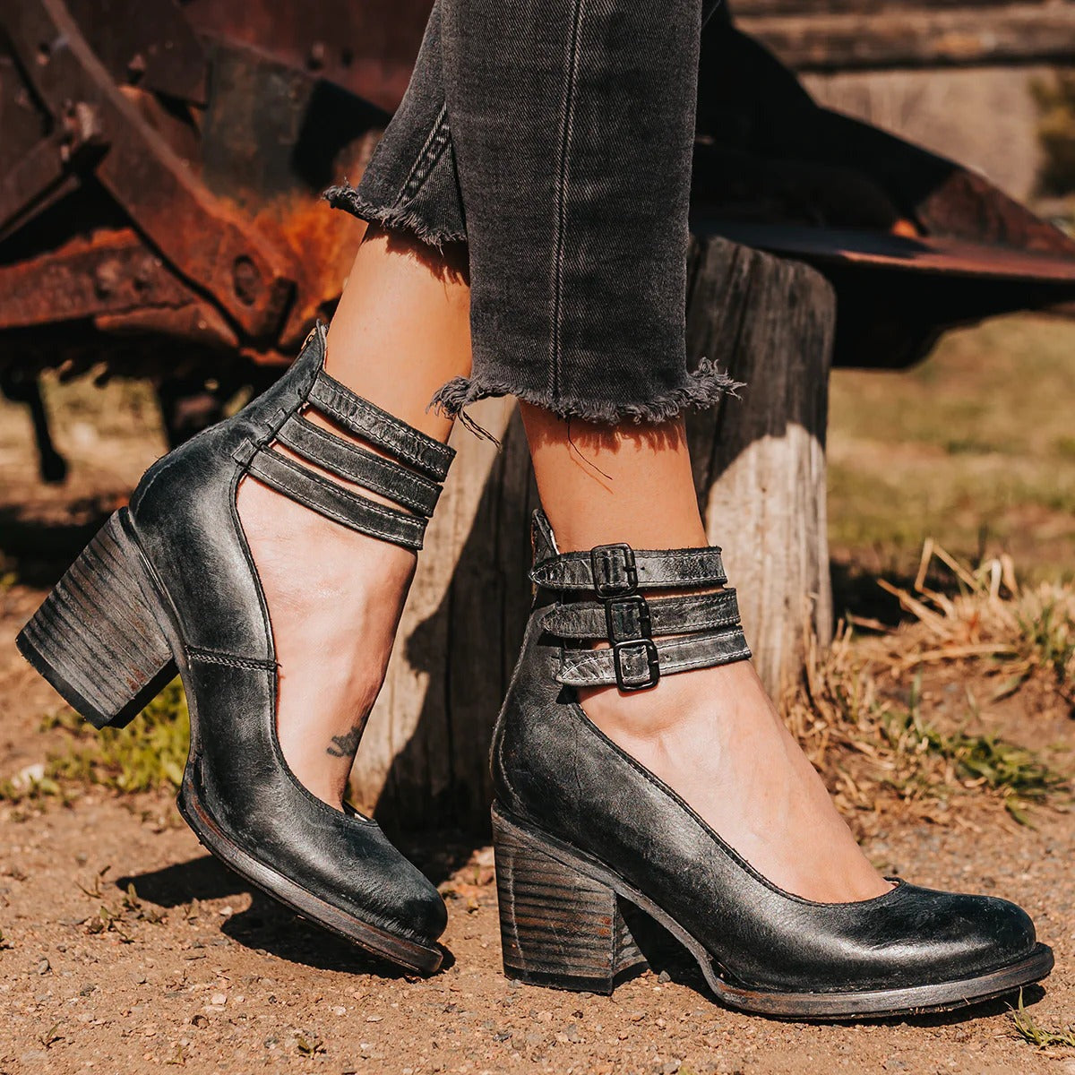 Roberta | Buckle Strap Block Heel