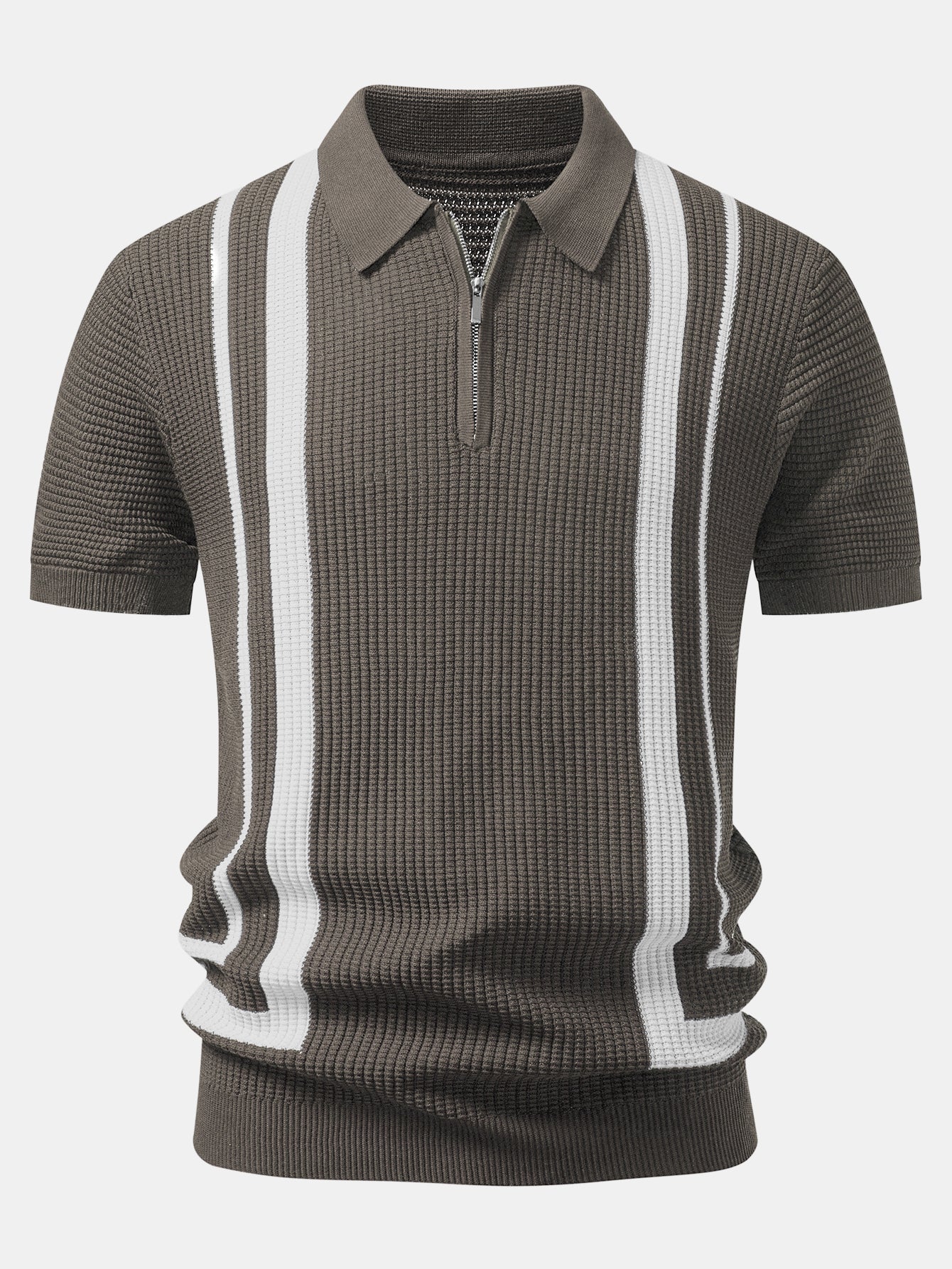 Contrast Zipper Polo & Slim Fit Tapered Trousers