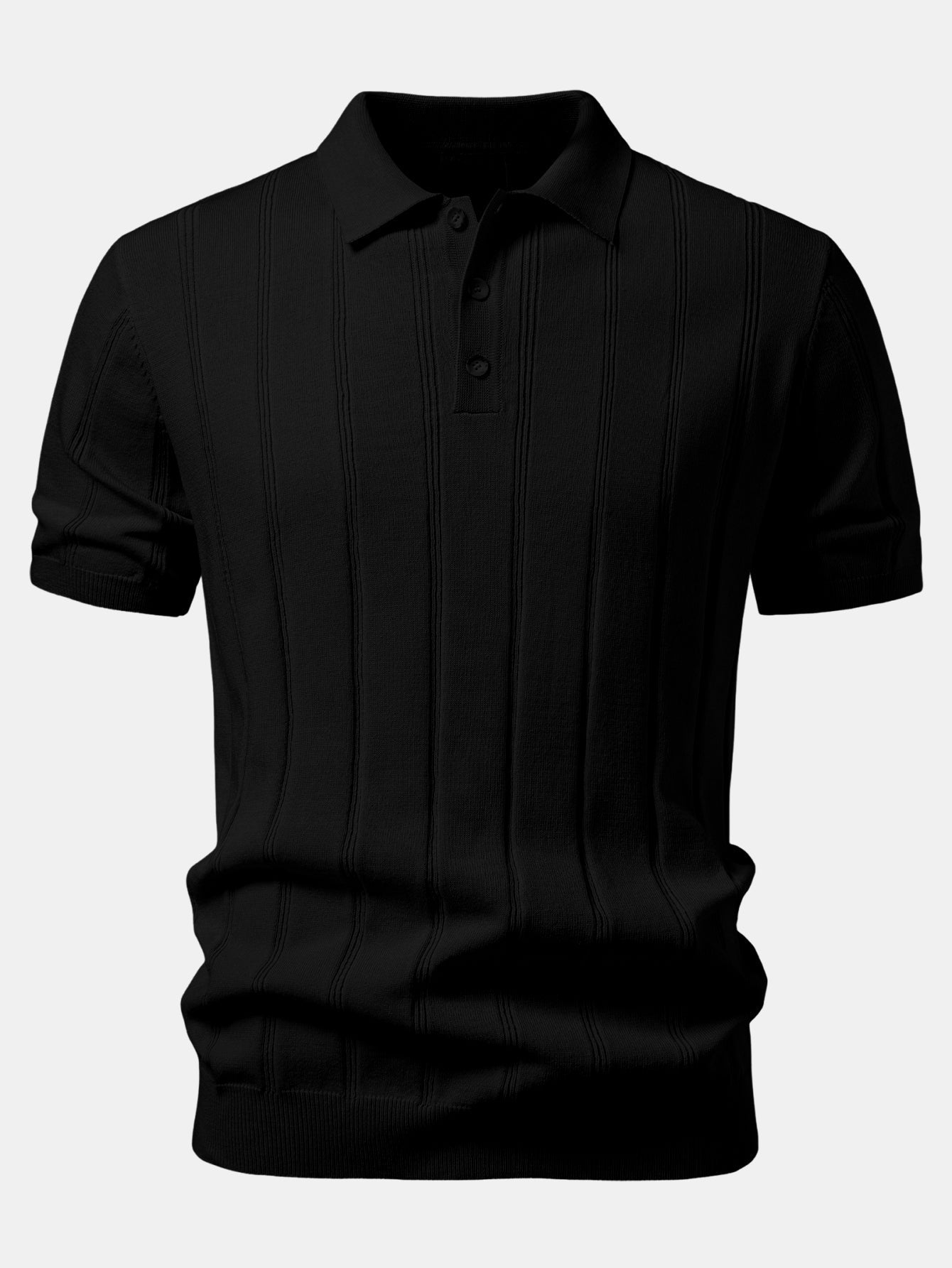 Linen Ribbed Knit Polo & Slim Fit Tapered Trousers