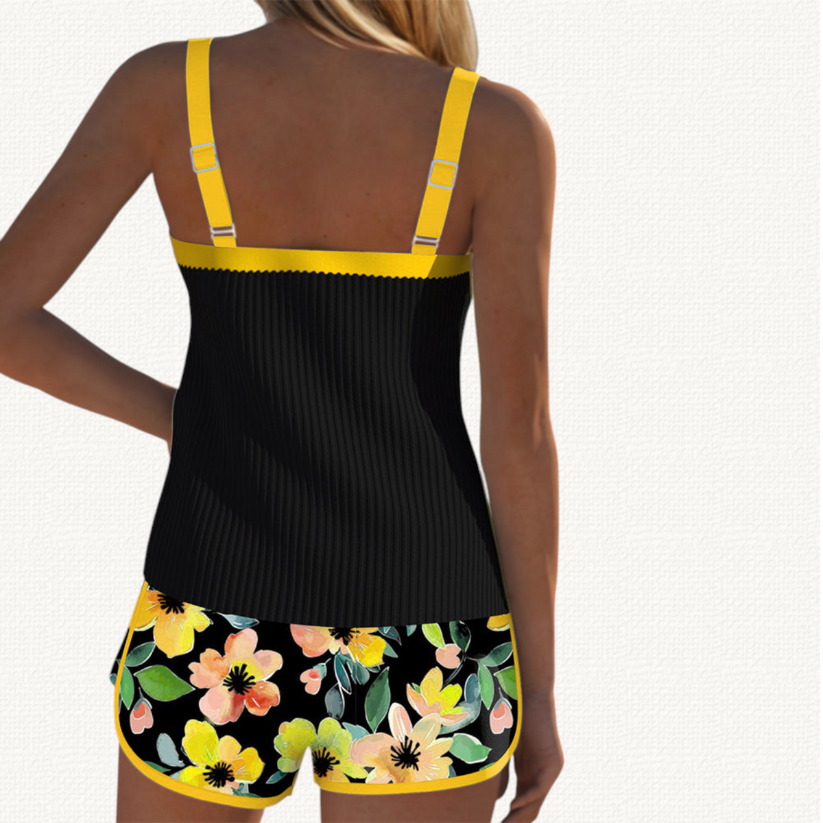 Marina | Ruched Tankini with Frill Trim and Shorts