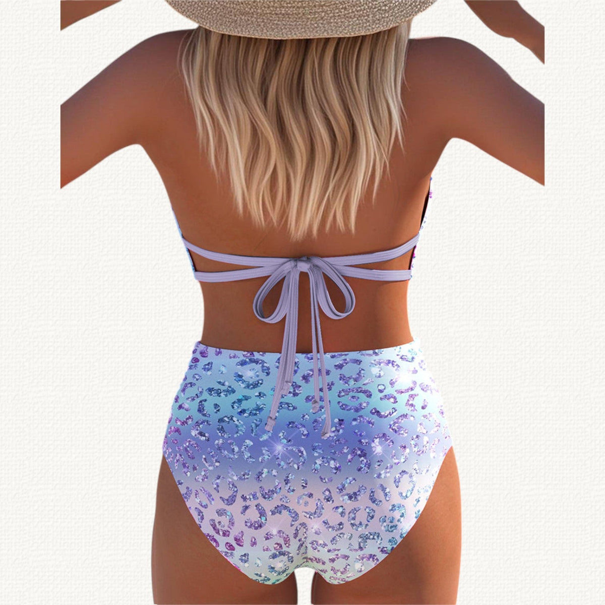Sirena | Halter Bikini with Ombré Leopard Print