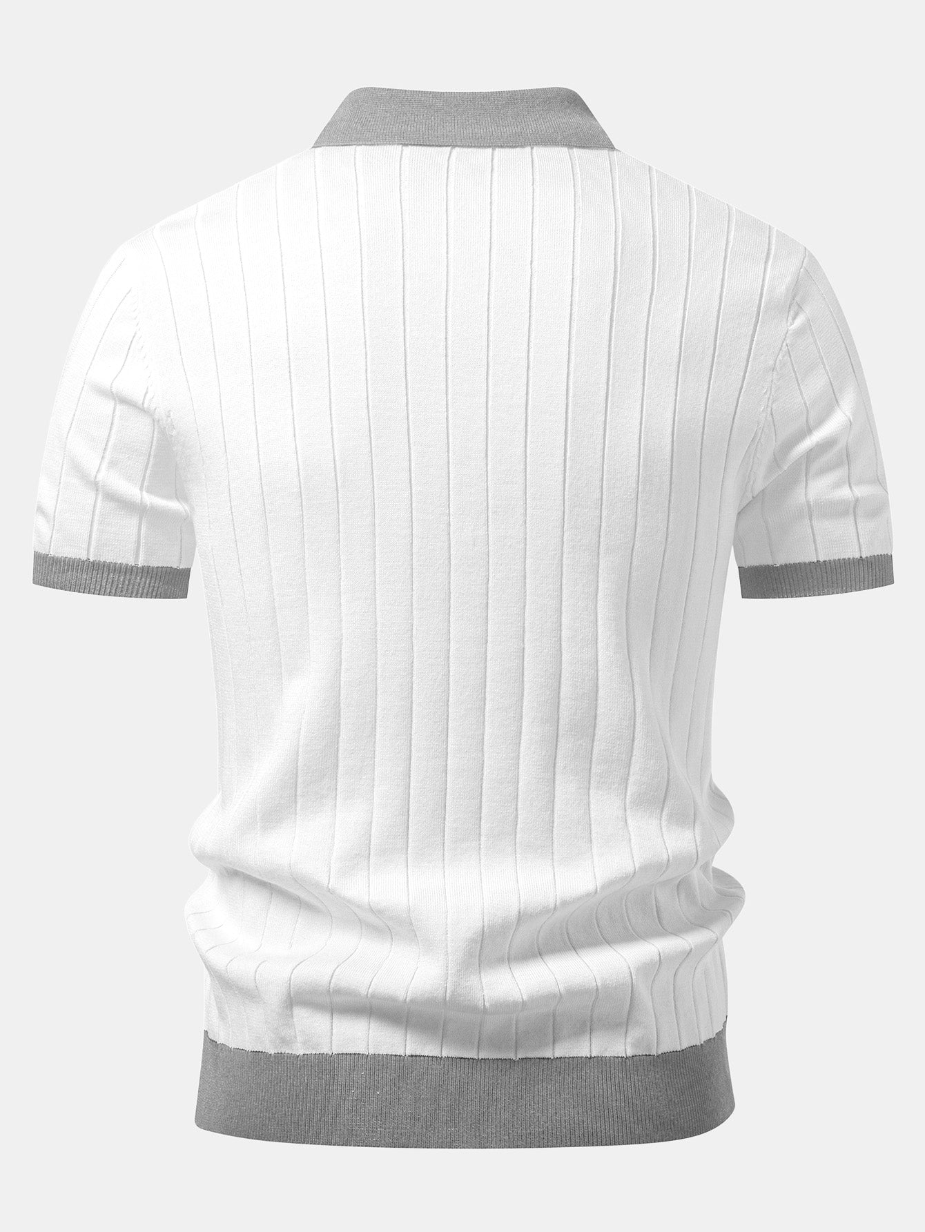 Contrast Trim Stripe Johnny Collar Polo & Slim Fit Tapered Trousers