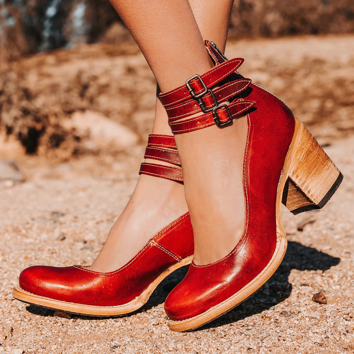 Roberta | Buckle Strap Block Heel