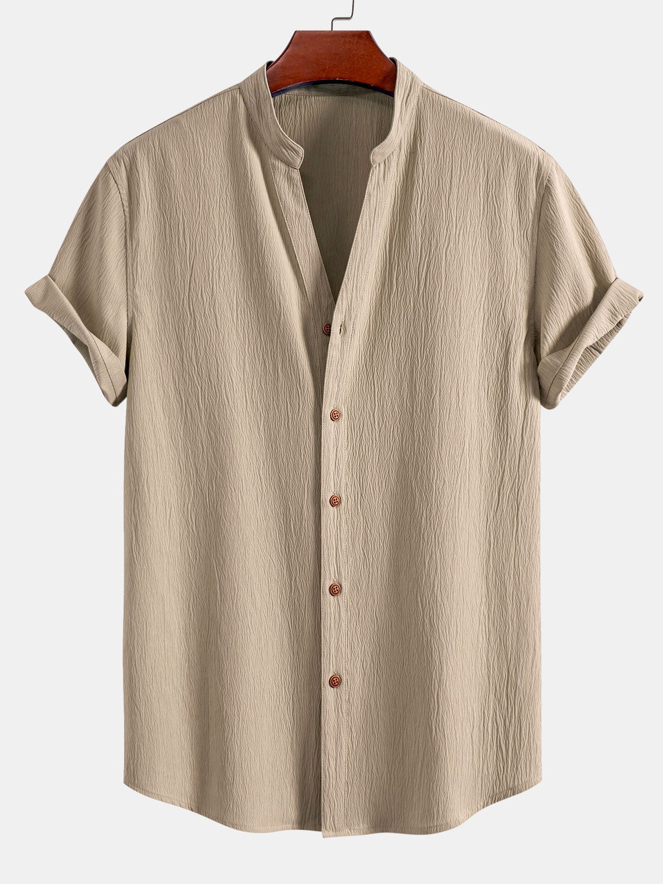 Gerimpelde textuur<tc>rood</tc> V-hals shirt &amp; kreuk textuur<tc>rood</tc> Rechte broek