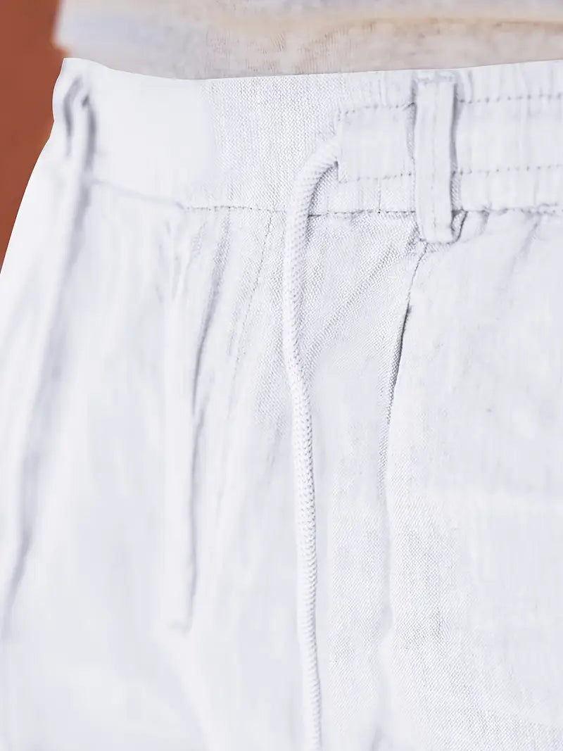 NICHOLS | WIDE LINEN PANTS WITH CORD