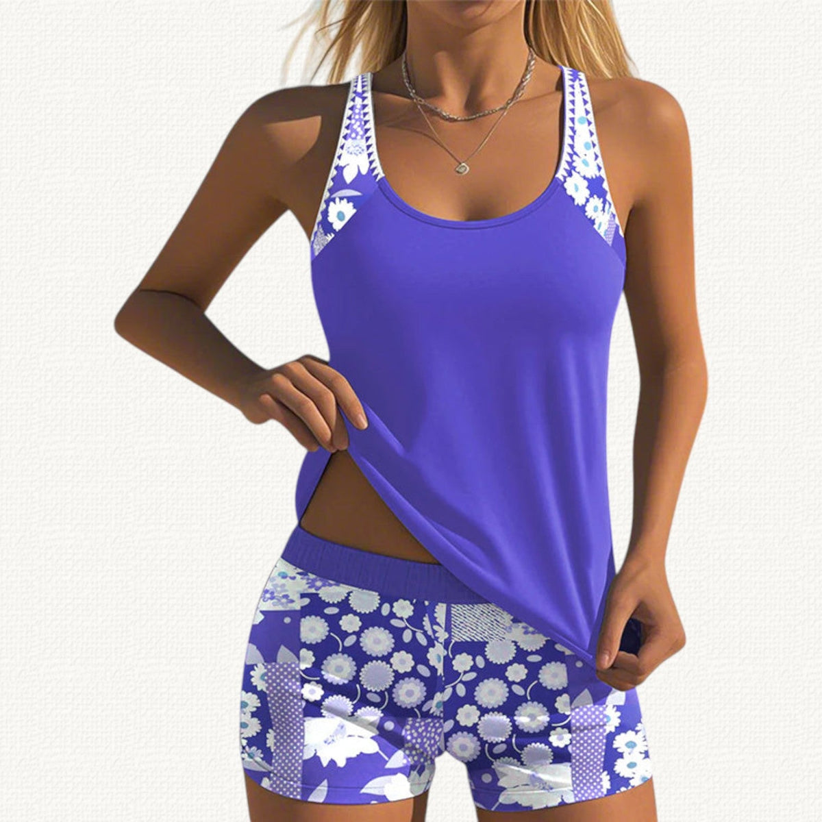 Vera | Relaxed-Fit Tankini with Floral Shorts