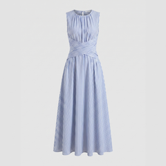 Bronte Stripe Midi Dress - detail view