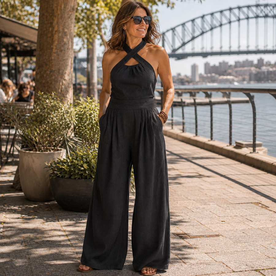 Harlow - Halter Wide-Leg Jumpsuit