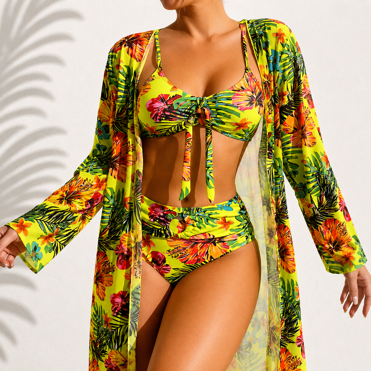Delacroix | Tropical Bikini & Kimono Set