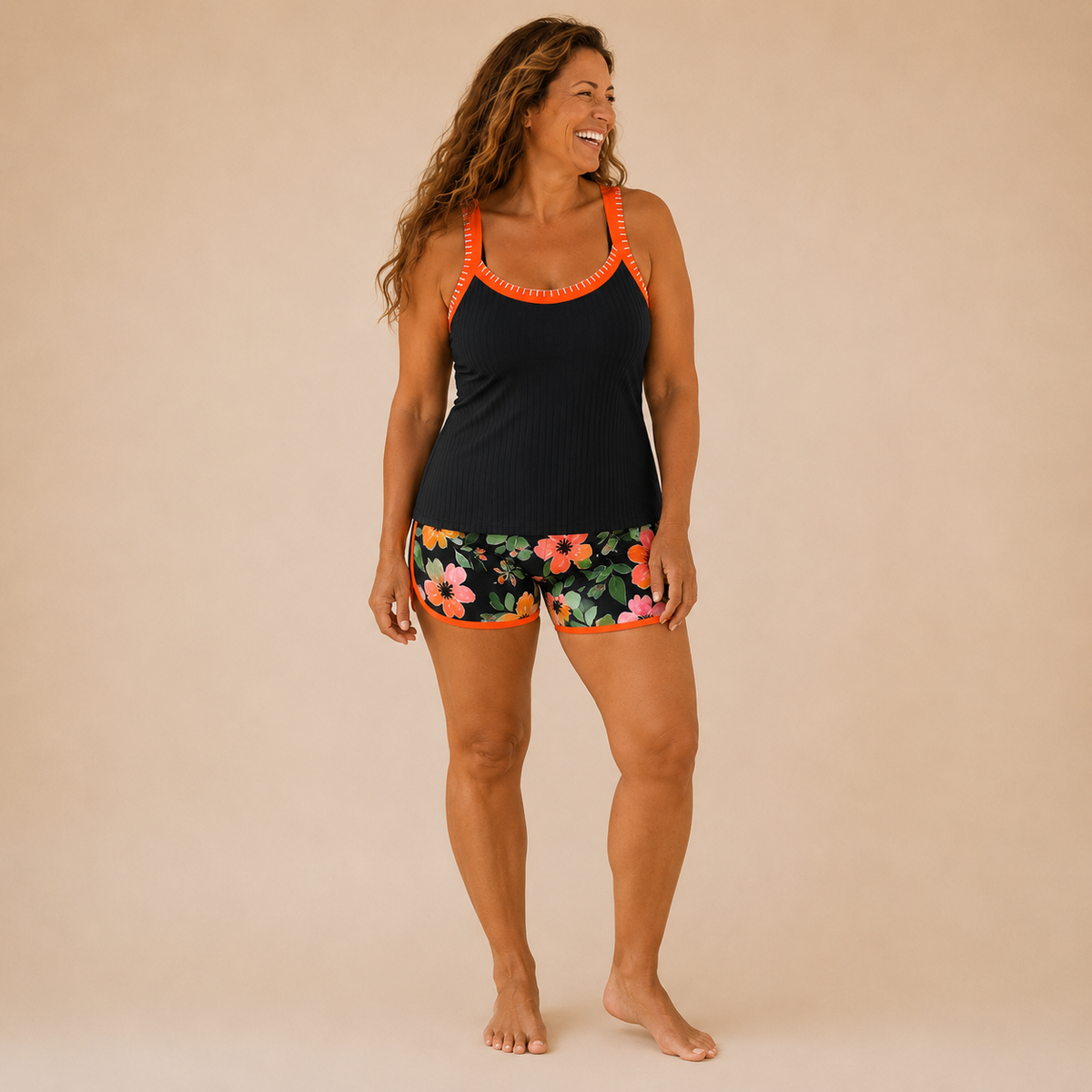 Marina | Ruched Tankini with Frill Trim and Shorts