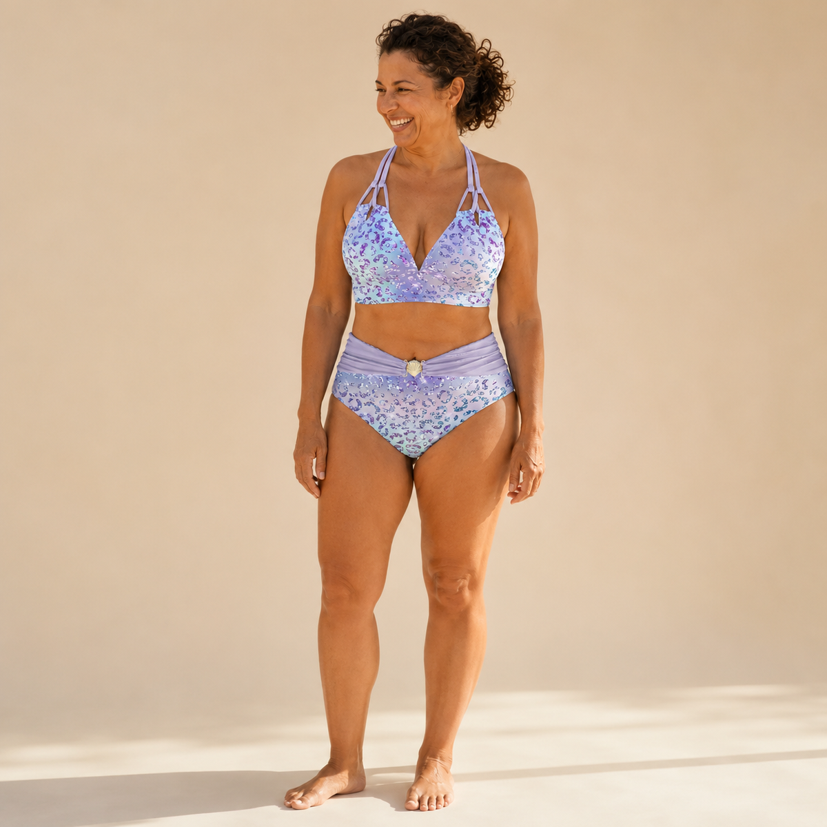 Sirena | Halter Bikini with Ombré Leopard Print