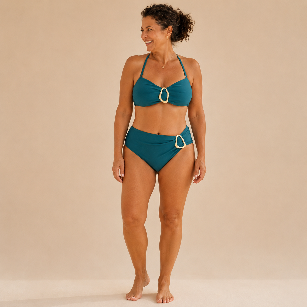 Dorada | Bandeau Bikini with Gold Ring Detail