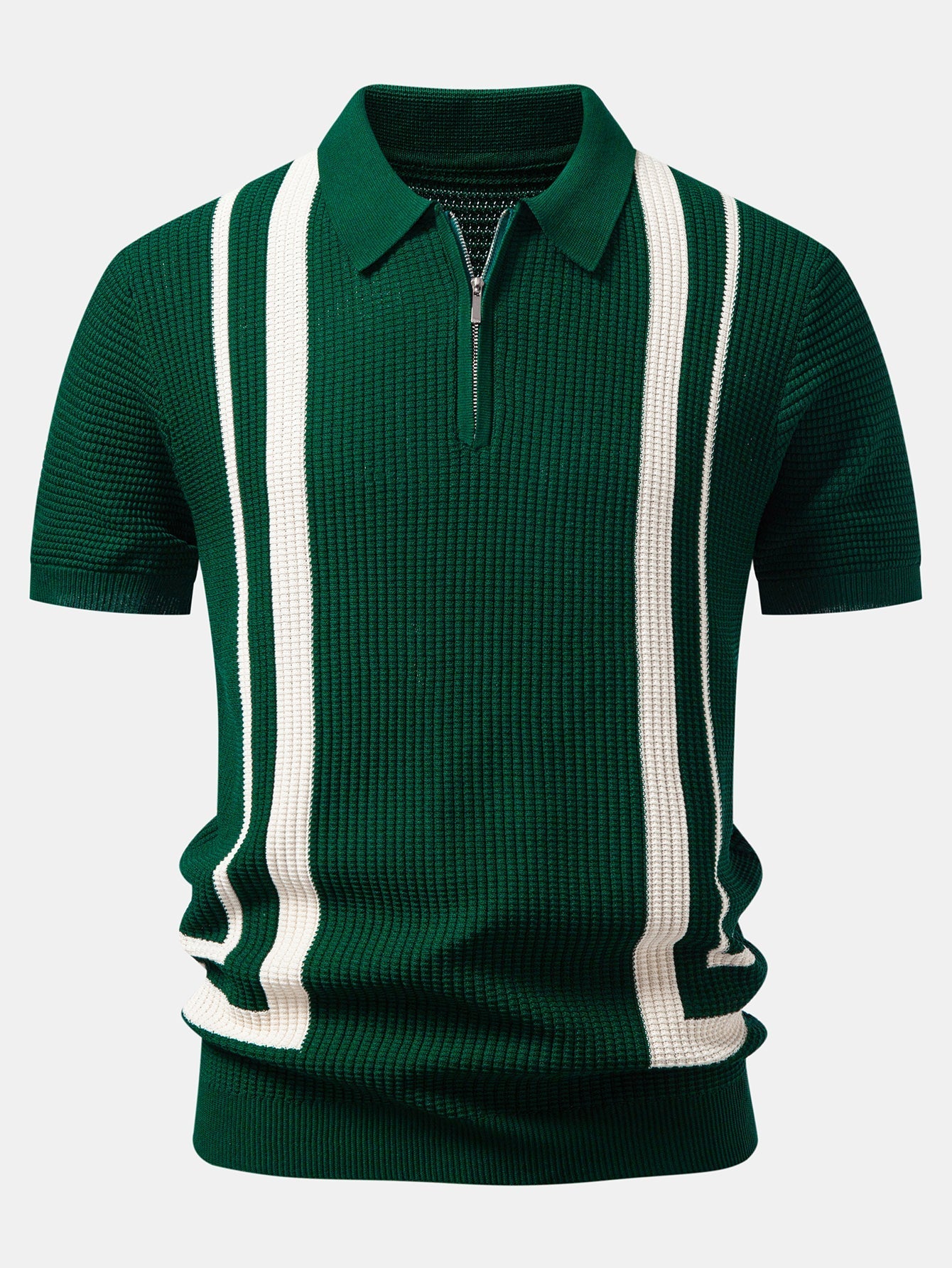 Contrast Zipper Polo & Slim Fit Tapered Trousers