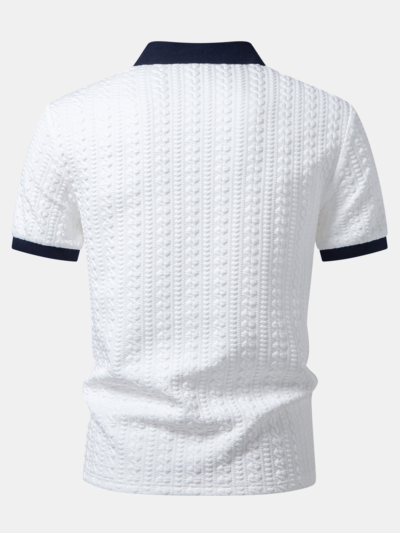 Contrast Jacquard Polo & Slim Fit Tapered Trousers