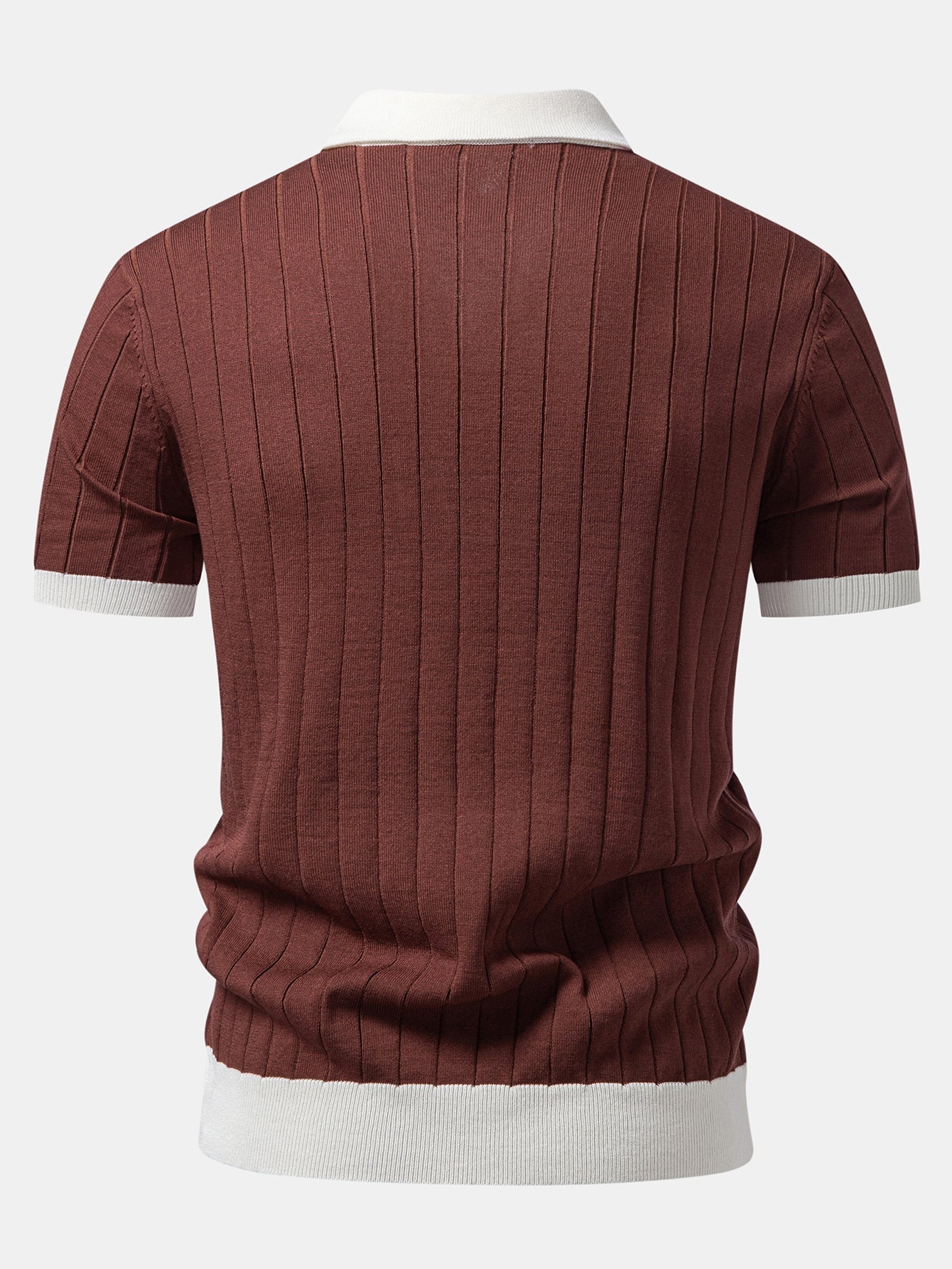 Contrast Trim Stripe Johnny Collar Polo & Slim Fit Tapered Trousers
